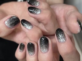 シルバーブラックメンズネイル