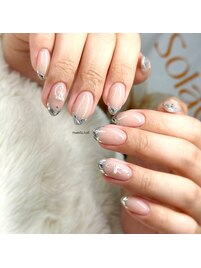 ガラスフレンチネイル♪