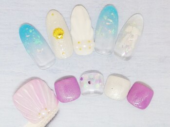 ティーエヌ 名古屋矢場町店/夏ネイル☆ハンド&フットSET