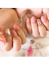 ディーネイル(Dnail)/ワンカラーにさり気なくミラーを