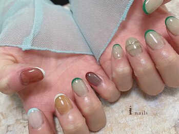 アイネイルズ 渋谷店(I nails)/カラフルフレンチ￥9480[渋谷]