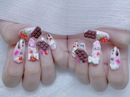 バレンタインネイル