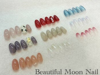 ビューティフルムーン ネイル 本厚木(Beautiful Moon Nail)の写真/【初回オフ無料！自店オフ無料！】初めてで不安な方は定額コースがオススメ♪ 季節のアートなど多数ご用意
