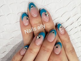 カラーフレンチ×ストーン