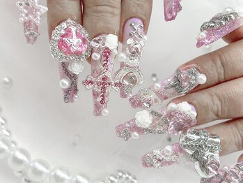 リボンアディクト(ribbon addict)/強めピンクネイル♪