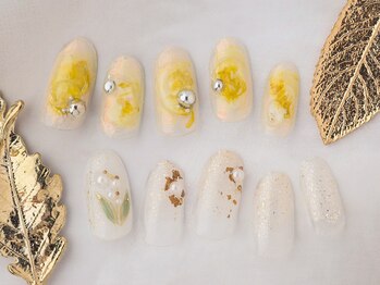 ネイルサロンアンドスクール ミュー(Nail Salon & school mieux)/ニュアンス＆鈴蘭デザイン