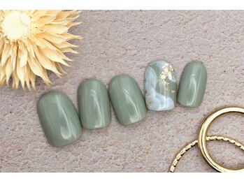 ネイルサロンprish銀座4丁目店【マグネット&フットネイル定額サロン】/5000円 インクネイル グリーン