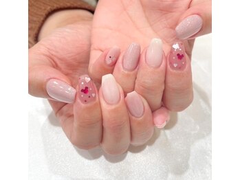 ヘアアンドネイル ミューズ 新浦安店(HAIR&NAIL MUSE)/くすみピンクグレージュハート