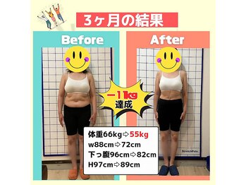 はま美容整体院/3ヶ月で体重-11kg!