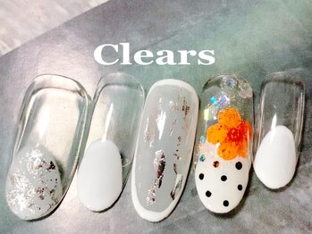 ビューティーネイルサロン クリアーズ(Clears)/リアル押し花フレンチネイル♪