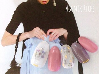 アグニークリッシェ(Agunik Riche)/【押し花風ネイル】