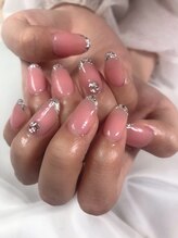 ビジュー(Bijou)/ガラスフレンチネイル