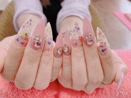 キラキラ☆お花ネイル♪