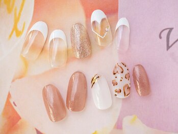 ア ネイル(A nail)/ハートフレンチ　アニマル