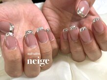 ネージュ(neige)/ガラスフレンチ フレンチネイル