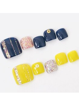 ネイルサロン クイール 小山店(NAIL SALON QUILL)/ワンカラー＋ラメライン