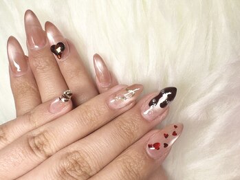 バレンタインネイル