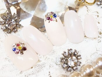 ネイルマジック 仙台一番町店(NAIL MAJIC)/冬のホワイトネイル★￥8800