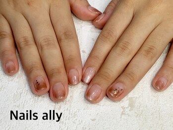ネイルズアリー 立川店(Nails ally)/オフィス×ホログラム×グラデ