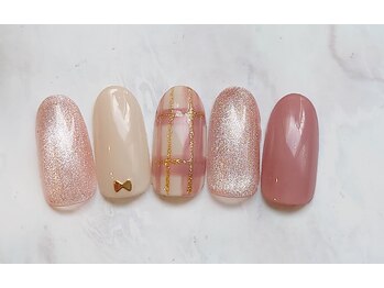 ネイルプラータ(Nail Plata)/チェックリボンネイル【7780】