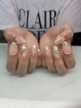 アクアマリン(AQUAMARINE)/持ち込みネイル/ドットネイル