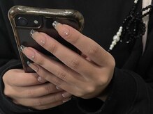 ハチイチイチサン(8113)/ラメ　黒フレンチ