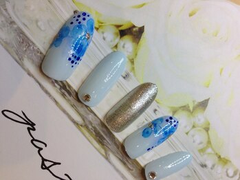 水彩フラワーネイル