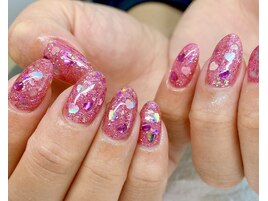 ハートとラメのワンカラー！