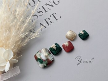 ワイネイル(Y.nail)/秋色フットデザイン