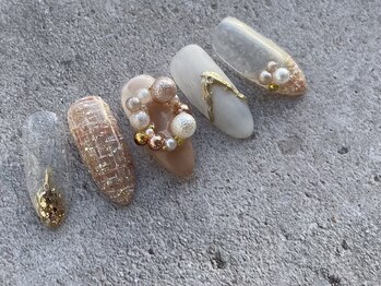 ツイード　クリスマスネイル