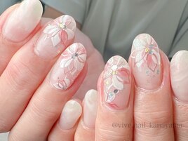 ミラーフラワーネイル☆