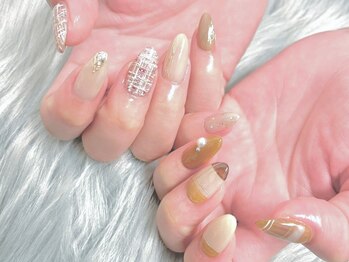 リエル(Riel)/ツイード秋カラーネイル