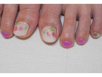 マジョラム ネイル(Marjoram Nail)/春のフットジェルネイル
