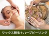 【本日空◎】フェイスワックス脱毛+ハーブピーリング+選べるモデリングマスク