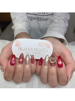 赤×白クリスマスネイル