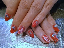 薔薇のペイントネイル