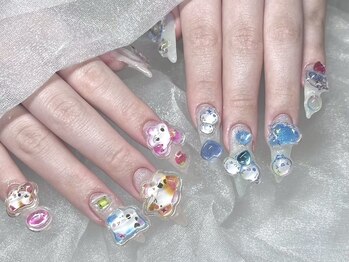 ぷっくりシールネイル