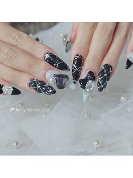 ファンシーファブ(fancy fab)/ブラックキルティングネイル