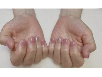 モグノルネイル(mogu.noru.nail)/うる艶ピンクチーク×フラワー