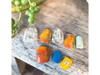 ネイルサロン リスタ(Rista)/カラフル マーブル