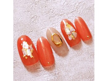 サンネイルルーム(sun nail room)/ワンカラー×シェル×ミラー