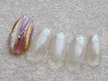 くすみマグのヴェールネイル