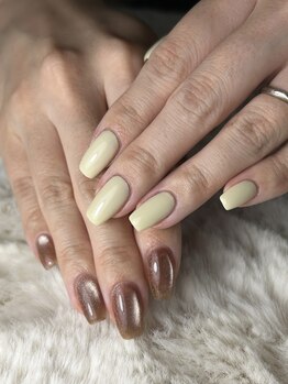 ハチニーキューネイルアトリエ(829 Nail Atelier)/マグネット×ワンカラー