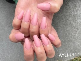 ピンク　マットネイル