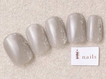 アイネイルズ 三宮店(I nails)/シンプルグレーホイル