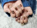 チェック×ニュアンスネイル