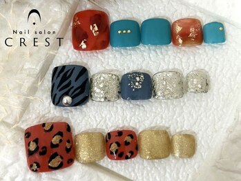 クレスト 桜川店(CREST)の写真/【フットネイルはCREST☆】豊富なデザインで足元を華やかに♪日常を彩るフットネイル♪¥6250→¥5950