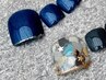 フットネイル】オフなし限定☆親指アート＋ワンカラー　フットバス付♪