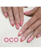 オコネイル ネイルサロンアンドスクール(OCO nail)/orange × cherry blossom