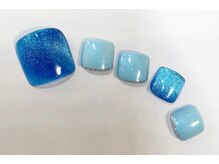 ビューティーネイルサロン クリアーズ(Clears)/マグネットブルーのフットネイル